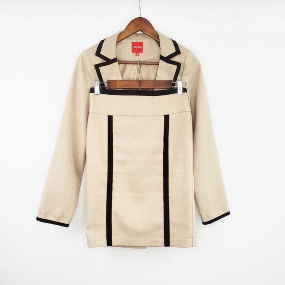XOXO Tan Women's Three Piece Blazer Suit - Picture 2 of 16